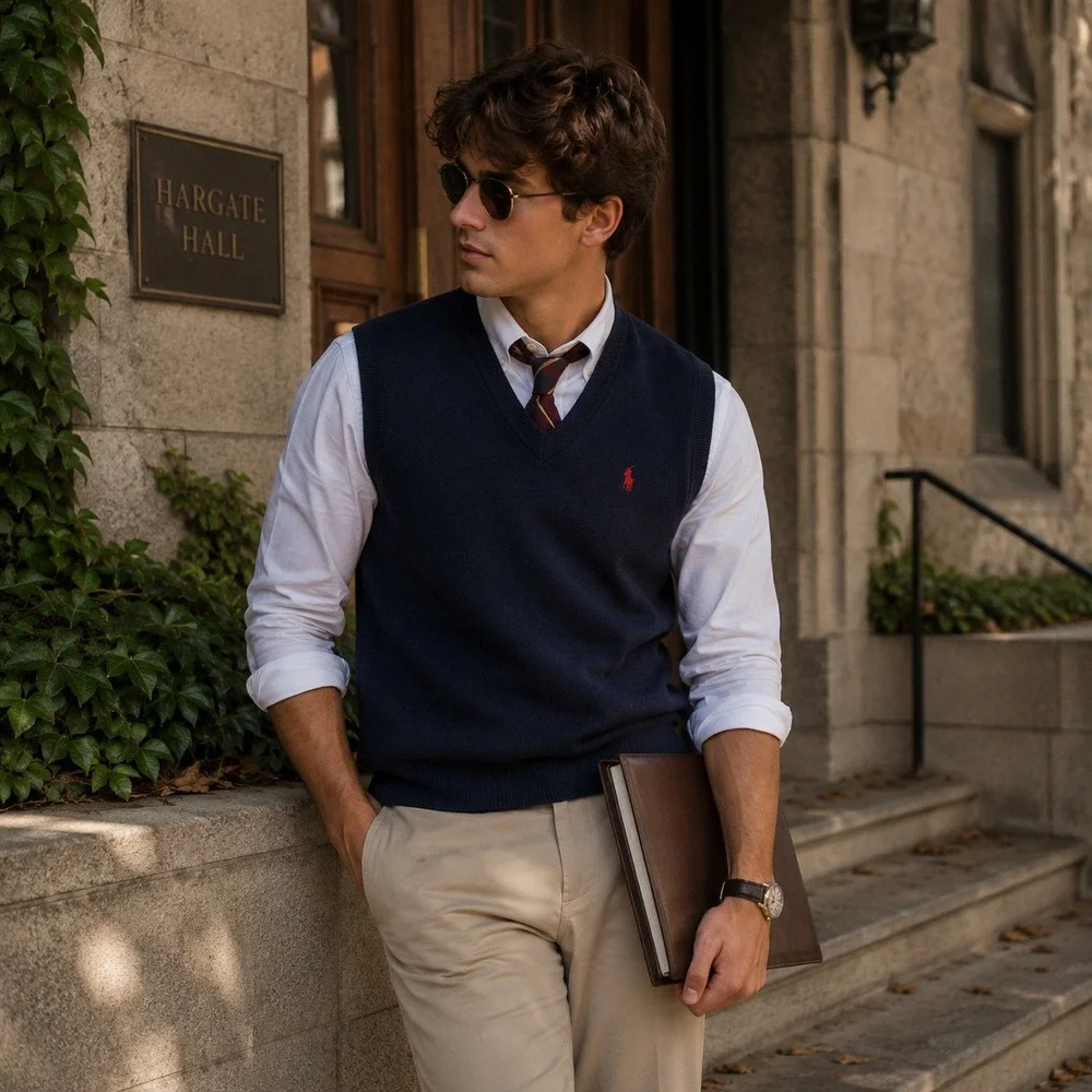 Polo Ralph Lauren Mens V Neck 100% Cashmere Sweater Vest Black XXL‎ Preppy